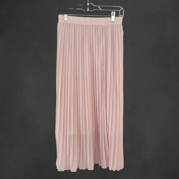 ADIVA PEACH PLEATED MIDI  CHIFFON SKIRT XL - Picture 4 of 7